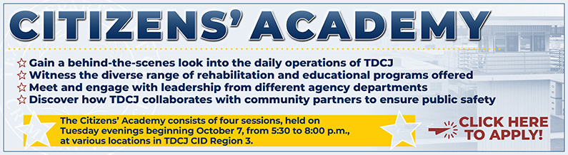 Citizens' Academy banner and link to application