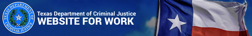 image of TDCJ Website for Work